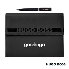 Hugo Boss Ballpoint Pen & A5 Folder Set with Logo