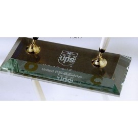 Logo Branded Jade Glass Pen Set w/ 2 Silver Pens & Funnel  Logo Branded Jade Glass Pen Set w/ 2 Silver Pens & Funnel