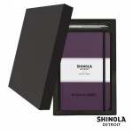 Shinola HardCover Journal/Clicker Pen Gift Set - (M) Purple Custom Printed