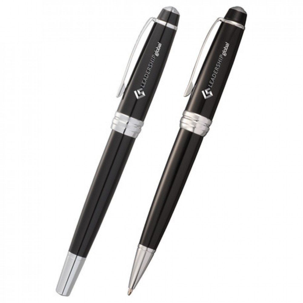 Cross Bailey Black Lacquer Pen Set Custom Imprinted Cross Bailey Black Lacquer Pen Set Custom Imprinted