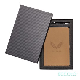 Eccolo Two Step Journal/Venino Pen Gift Set - (M) Tan with Logo  Eccolo Two Step Journal/Venino Pen Gift Set - (M) Tan with Logo
