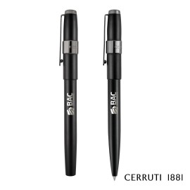 Cerruti 1881 Block Ballpoint Pen & Fountain Pen Gift Set with Logo
