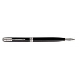 Luxury Line Parker Sonnet Lacquered Black Ballpoint Pen With Chrome Trim with Logo