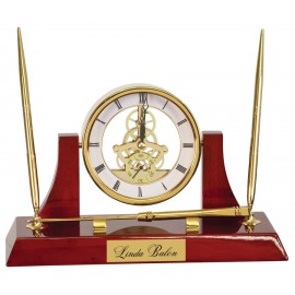 Logo Branded Dario Executive Desk Clock/Pen Set