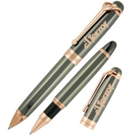 Sleek Executive Metal Pen Ballpoint & Rollerball Set Custom Imprinted