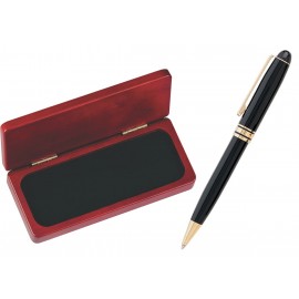 MB Series Ball Point Pen in Rosewood gift box - black pen set Custom Printed