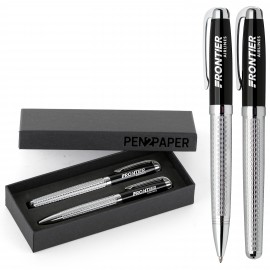 Chaucer Roller & Ballpoint Pen Set Logo Branded