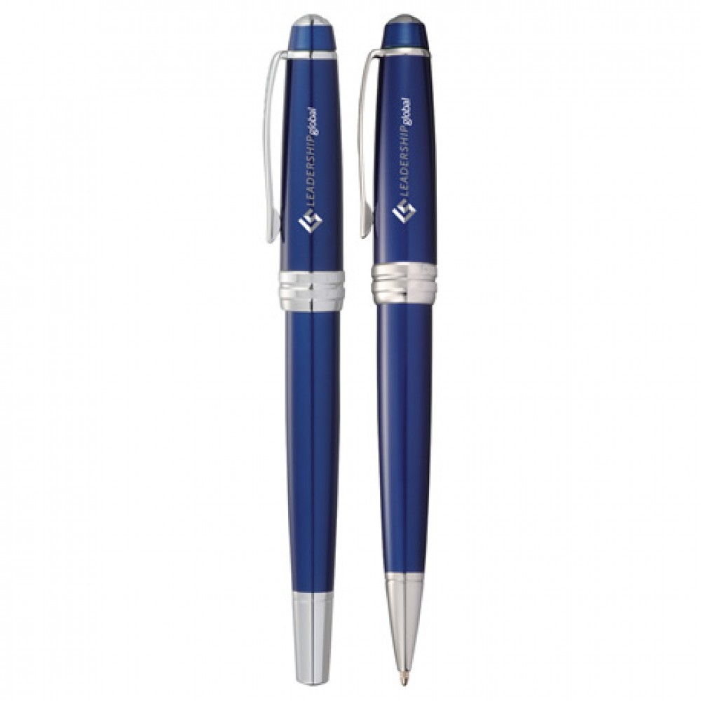 Custom Imprinted Cross Bailey Blue Lacquer Pen Set Custom Imprinted Cross Bailey Blue Lacquer Pen Set
