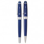 Custom Imprinted Cross Bailey Blue Lacquer Pen Set