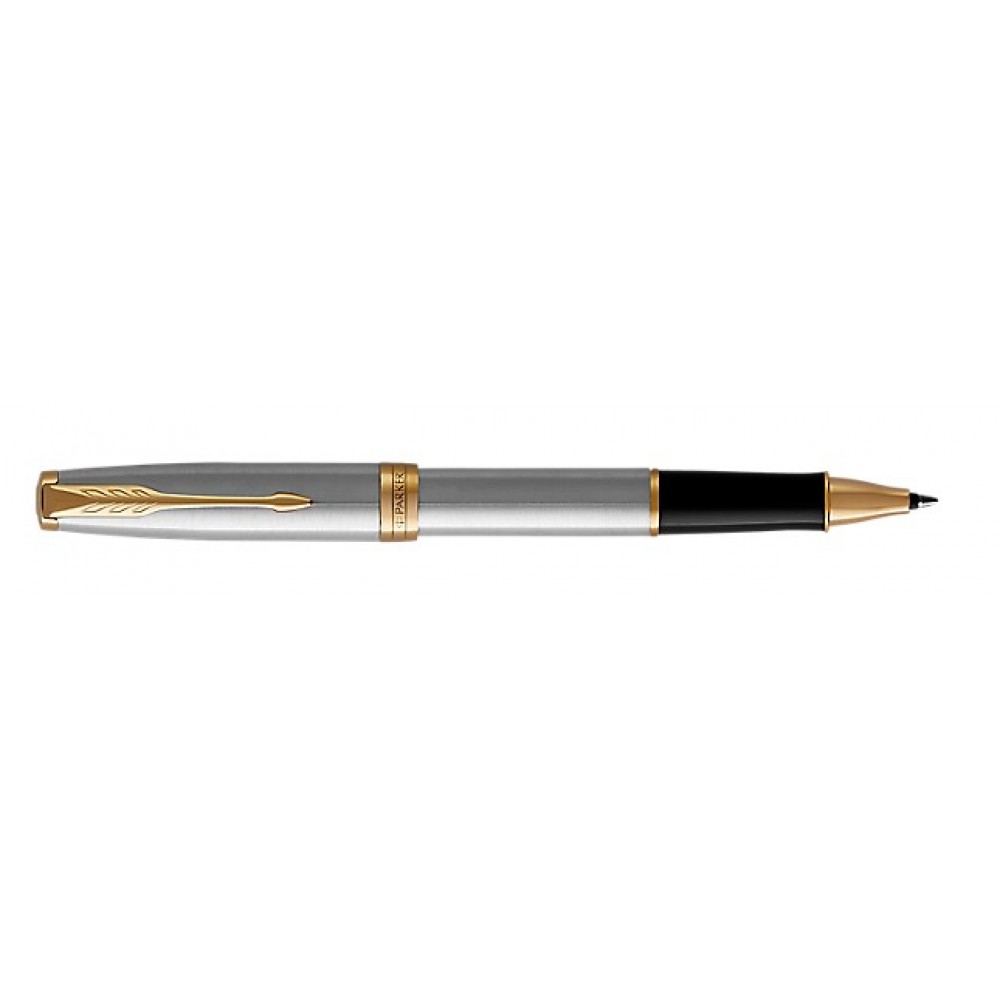 Custom Imprinted Parker Sonnet Stainless Steel Rollerball Pen With Gold Trim