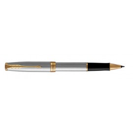 Custom Imprinted Parker Sonnet Stainless Steel Rollerball Pen With Gold Trim