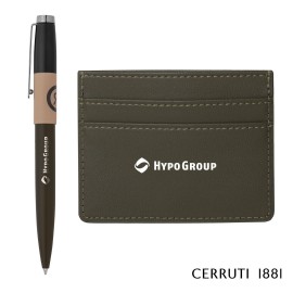 Promotional Cerruti 1881 Brick Ballpoint Pen & Card Holder Gift Set - Brown  Promotional Cerruti 1881 Brick Ballpoint Pen & Card Holder Gift Set - Brown