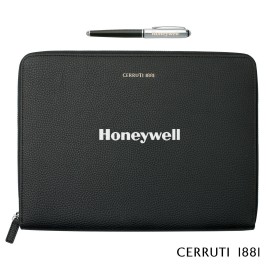 Logo Branded Cerruti 1881 Miles Fountain Pen & Hamilton A4 Folder Gift Set