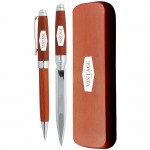 Terrific Timber-3 Pen and Pencil Set in Wooden Box Logo Branded