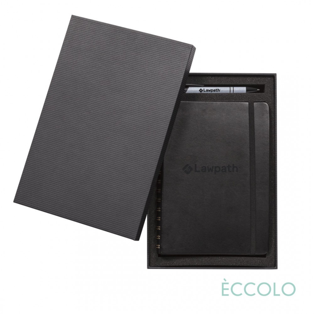 Eccolo Kabuki Spiral Journal/Austen Pen/Stylus Gift Set - (M) 6"x8" Black Custom Imprinted Eccolo Kabuki Spiral Journal/Austen Pen/Stylus Gift Set - (M) 6"x8" Black Custom Imprinted