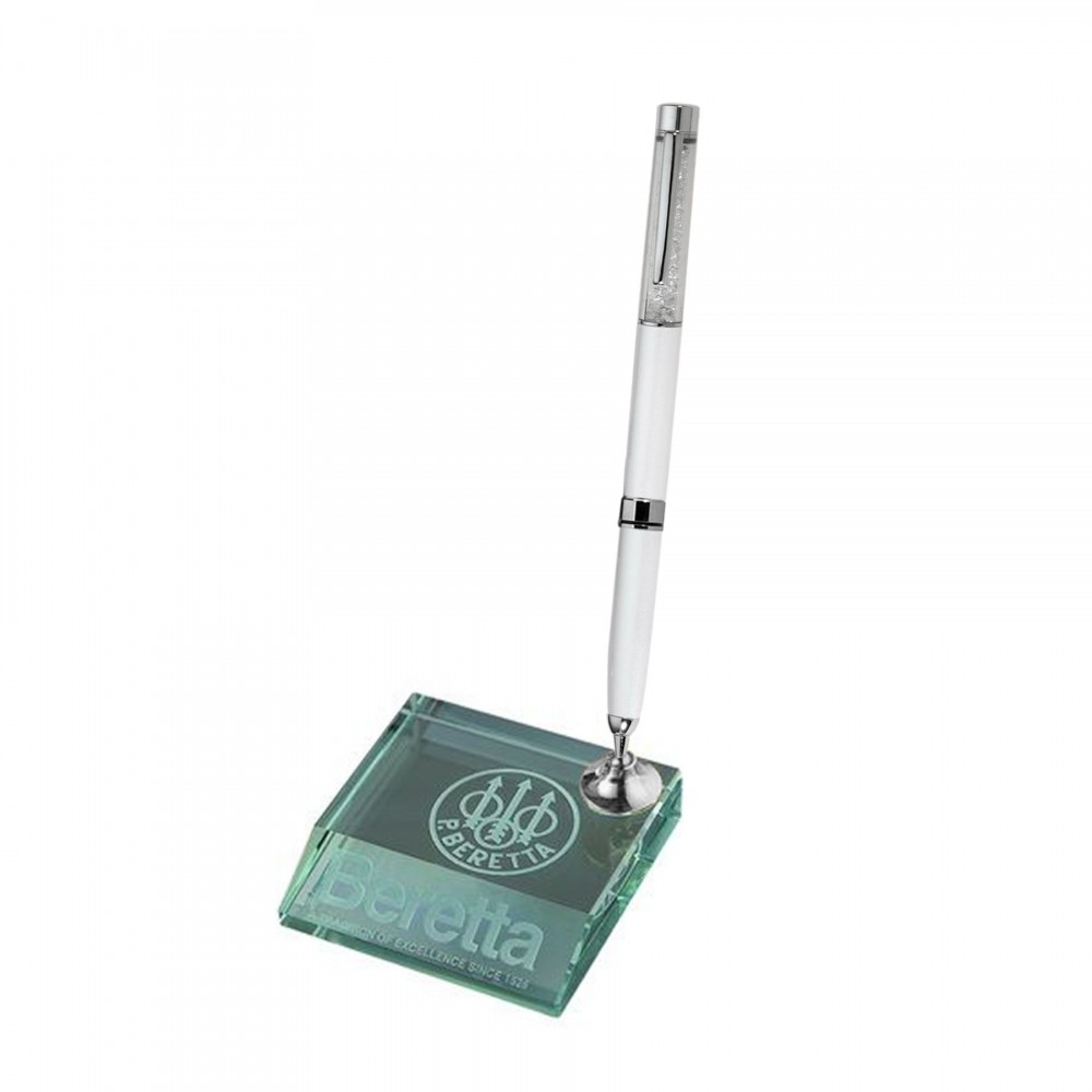 Jade Glass - White Pen Set Logo Branded