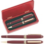 MB Series Pen and Roller Pen Gift Set in Rosewood gift box - burgundy pen set Custom Printed