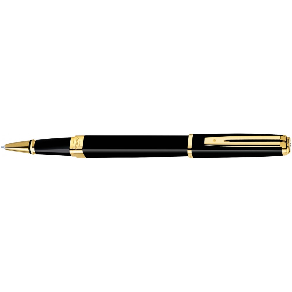 Waterman Exception Roller Slim Back Gold Trim Logo Branded Waterman Exception Roller Slim Back Gold Trim Logo Branded