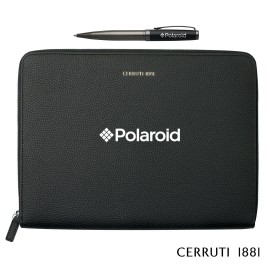 Cerruti 1881 Hamilton Ballpoint Pen & A4 Conference Folder Gift Set - Black with Logo  Cerruti 1881 Hamilton Ballpoint Pen & A4 Conference Folder Gift Set - Black with Logo