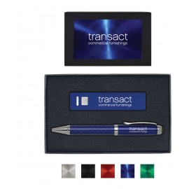 Logo Branded 2600mAh Power Bank and Carbon Fiber Ballpoint Pen Gift Set  Logo Branded 2600mAh Power Bank and Carbon Fiber Ballpoint Pen Gift Set