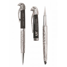 Custom Imprinted Eagle Bust Ballpoint Pen & Rollerball Pen Set