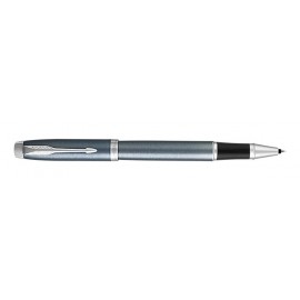 Logo Branded Parker IM Light Blue Grey w/Chrome Trim Rollerball Pen