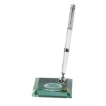 Jade Glass White Pen Set Logo Branded