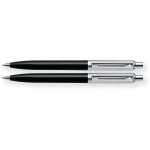 Custom Imprinted Sheaffer Sentinel Chrome/Black Ballpoint Pen/Pencil Set