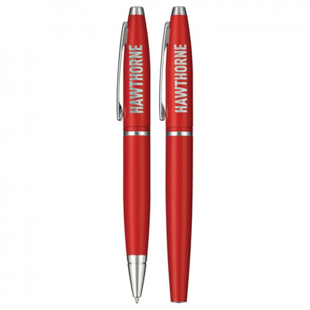 Cross Calais Matte Metallic Crimson Pen Set Logo Branded