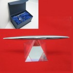 Pyramid Crystal Spinning Pen Set (Clear Base) - Screen Imprint Custom Printed