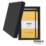 Logo Branded Shinola HardCover Journal/Clicker Pen Gift Set - (M) Golden Yellow