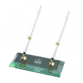Jade Glass - 2 Silver Pen Set Custom Printed