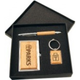 Personalized Gift Set-Pen, Key Ring, Business Card Holder.