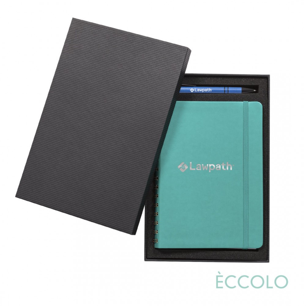 Custom Imprinted Eccolo Kabuki Spiral Journal/Austen Pen/Stylus Gift Set - (M) 6"x8" Turquoise Custom Imprinted Eccolo Kabuki Spiral Journal/Austen Pen/Stylus Gift Set - (M) 6"x8" Turquoise