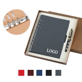 Business Set Refillable Notebook With Pen with Logo  Business Set Refillable Notebook With Pen with Logo