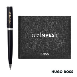 Logo Branded Hugo Boss Ballpoint Pen & Wallet Set  Logo Branded Hugo Boss Ballpoint Pen & Wallet Set