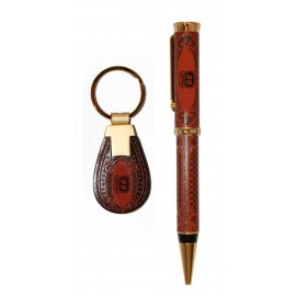 Logo Branded Ibellero Ballpoint Pen & Key Chain Set