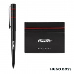Custom Imprinted Hugo Boss Gear Card Holder/Ribbon Matrix Ballpoint Pen - Red