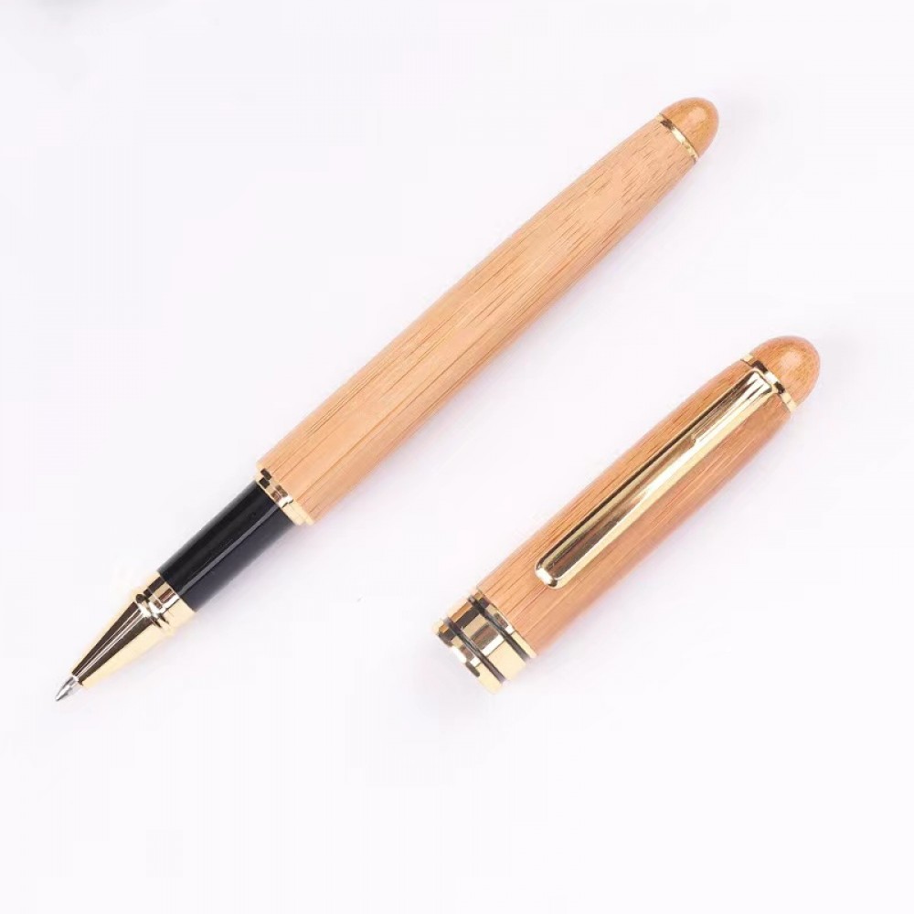 Natural Bamboo Pen With Box Set Logo Branded