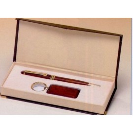 Personalized Rosewood Finish Pen & Key Ring Set  Personalized Rosewood Finish Pen & Key Ring Set