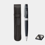 Custom SHEAFFER Executive Gift Set Glossy Black 300 9312 Ballpoint Pen with Pen Pouch