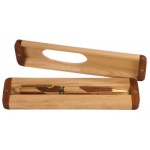 Logo Branded Maple/Rosewood Wooden Pen Case with Maple/Rosewood Pen Set