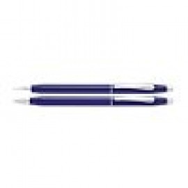 Logo Branded Classic Century Translucent Blue Lacquer Pen & Pencil Set Set