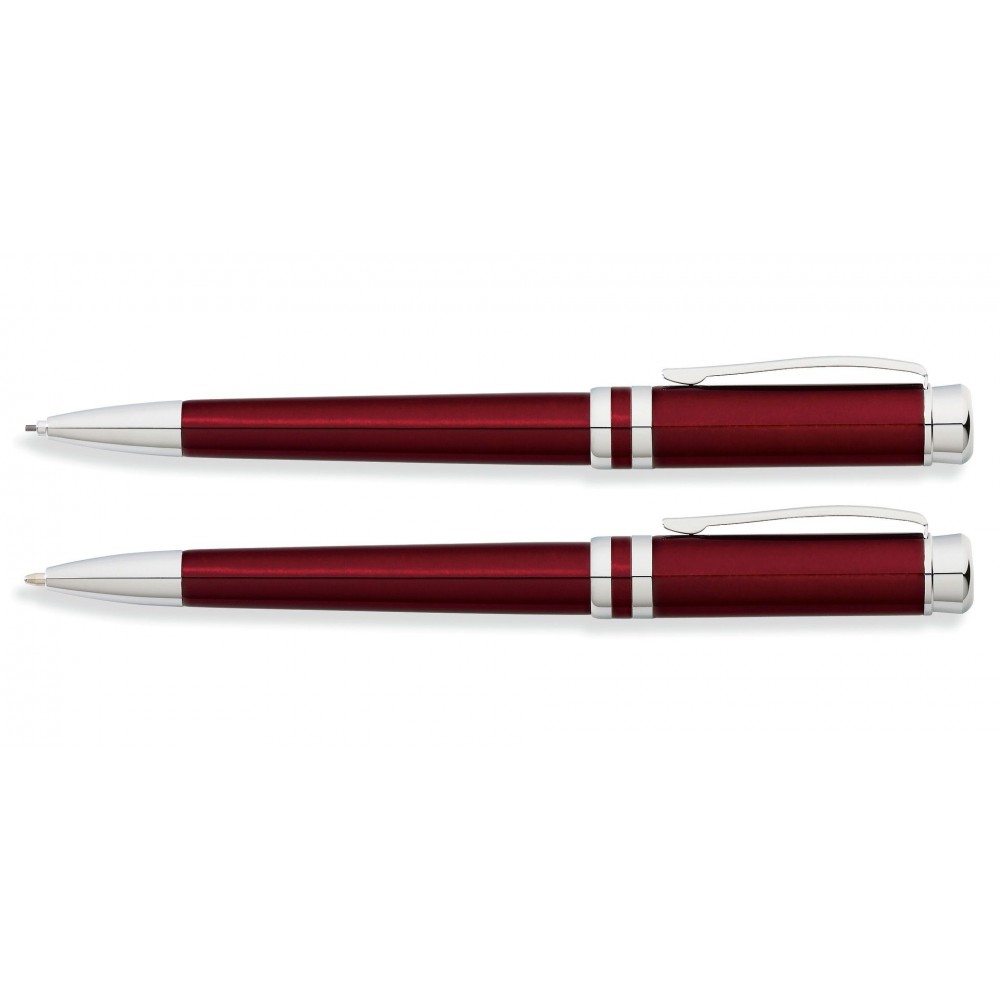 Franklin Covey Freemont Vineyard Red Lacquer Ballpoint Pen and 0.9mm Pencil Set Custom Printed Franklin Covey Freemont Vineyard Red Lacquer Ballpoint Pen and 0.9mm Pencil Set Custom Printed