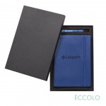 Custom Imprinted Eccolo Kabuki Spiral Journal/Austen Pen/Stylus Gift Set - (M) 6"x8" Blue