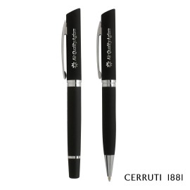 Custom Cerruti 1881 Soft Ballpoint Pen & Rollerball Pen Gift Set - Black  Custom Cerruti 1881 Soft Ballpoint Pen & Rollerball Pen Gift Set - Black