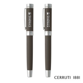 Cerruti 1881 Zoom Rollerball & Fountain Pen Gift Set - Taupe with Logo  Cerruti 1881 Zoom Rollerball & Fountain Pen Gift Set - Taupe with Logo