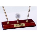 Piano Finish Golf Desk Set w/Gold Pen & Crystal Golf Ball Custom Imprinted