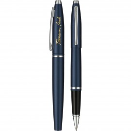 Custom Printed Cross Calais Matte Metallic Midnight Blue Pen Set