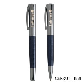 Promotional Cerruti 1881 Conquest Ballpoint Pen & Rollerball Pen Gift Set - Blue